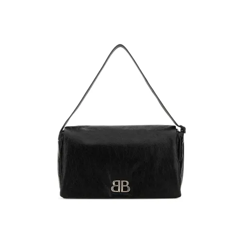 Balenciaga Leather Shoulder Bag Crossbody Bag Handbag Medium Size Men's Black
