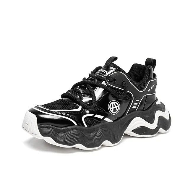 Acupuncture Low Top Chunky Sneakers Men's Black-1