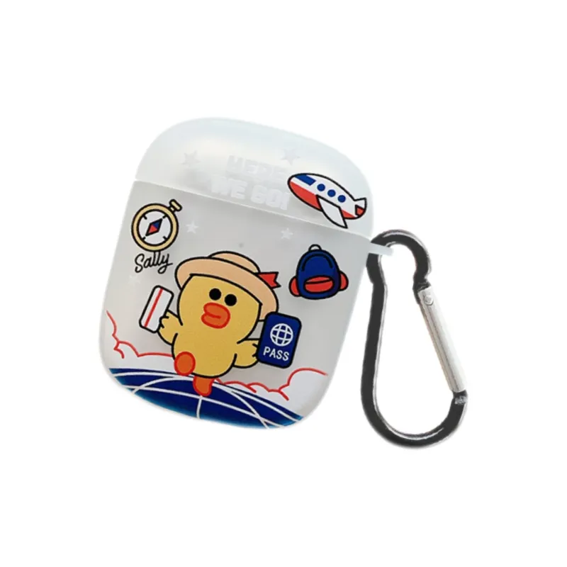 Koman Apple Compatible With AirPods 1/2/3/Pro 1/2 Generations TPU Little Yellow Duck Bear Rabbit Headphone Cases-1
