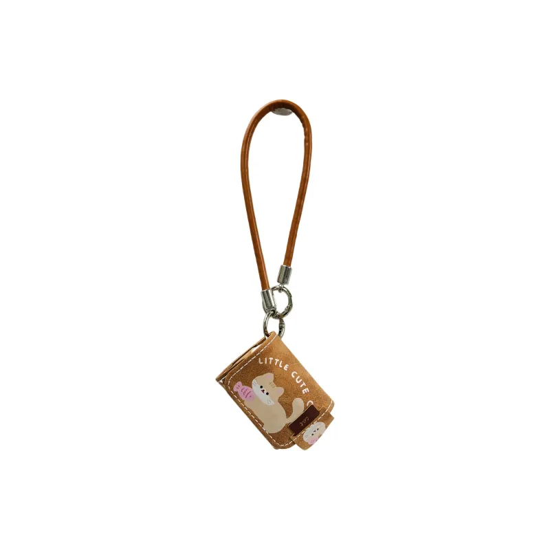 Wei Xin Compatible With Apple AirPods 4/AirPods Pro 2/AirPods 3 Leather Brown Base Cat Lanyard Headphone Cases-3