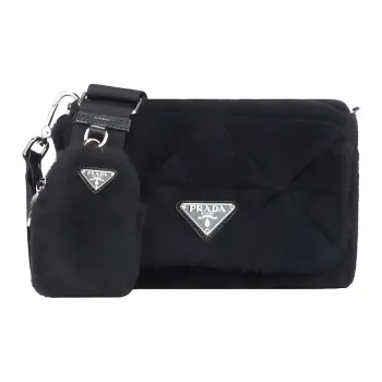 PRADA Fabric Crossbody Bag, Shoulder Bag Women's Black