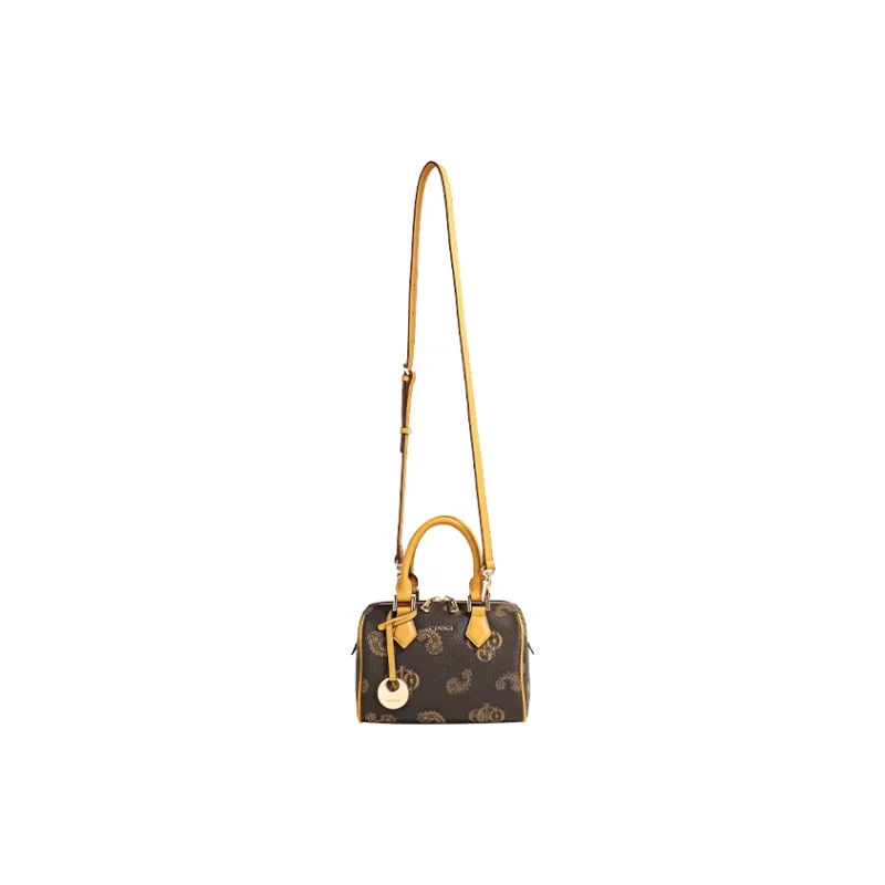 COOGI Synthetic Leather Handbag Shoulder Bag Crossbody Bag Small Size Women's Coffee/Ecru-4