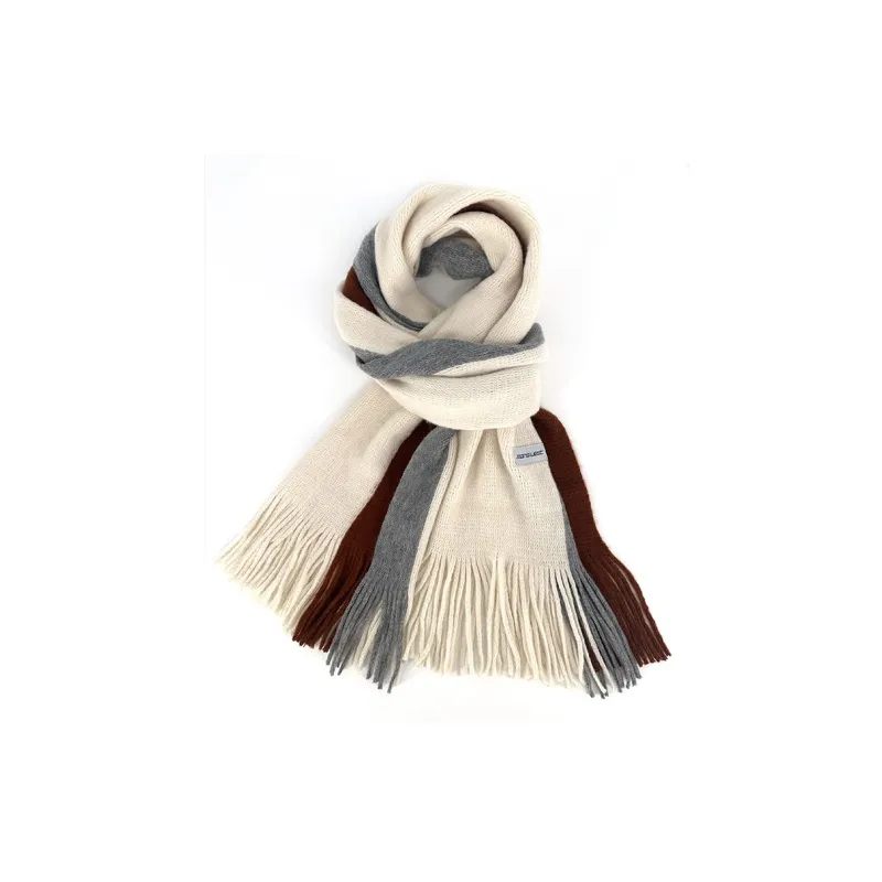 JEANSWEST Faux Cashmere Knit Scarves Unisex-1