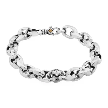 ROCK&RIDE S925 Silver With White Zircon Bracelets Men's