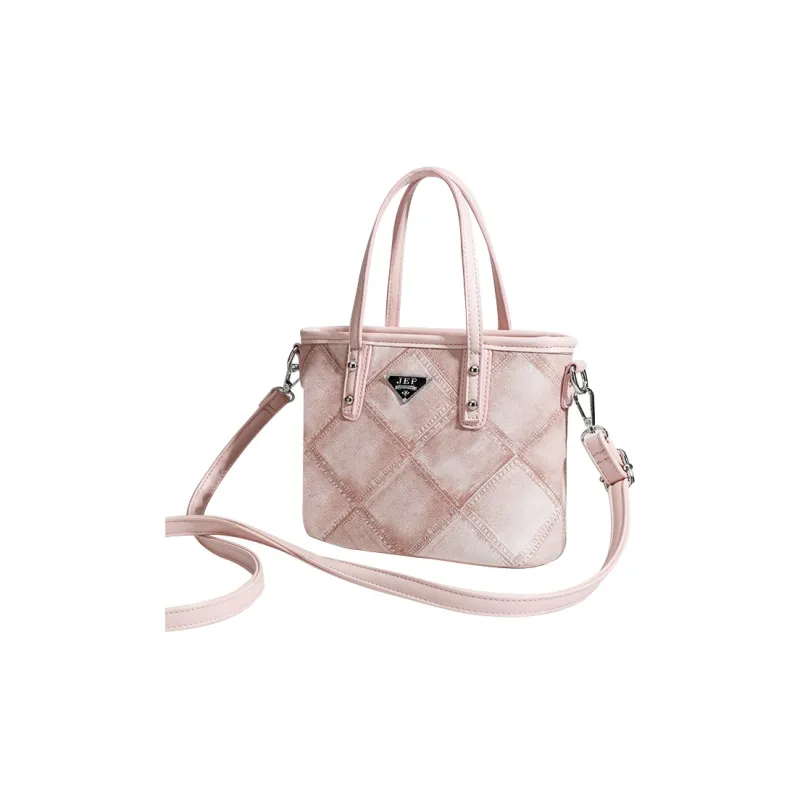 Jade En Plus Textured PU Shoulder Bag Regular Women's Pink/Denim Blue-2