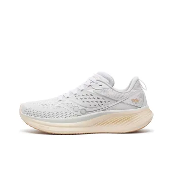 Saucony RIDE 17 Anti Slip Wear Resistant Low Top Running Shoes Women's White