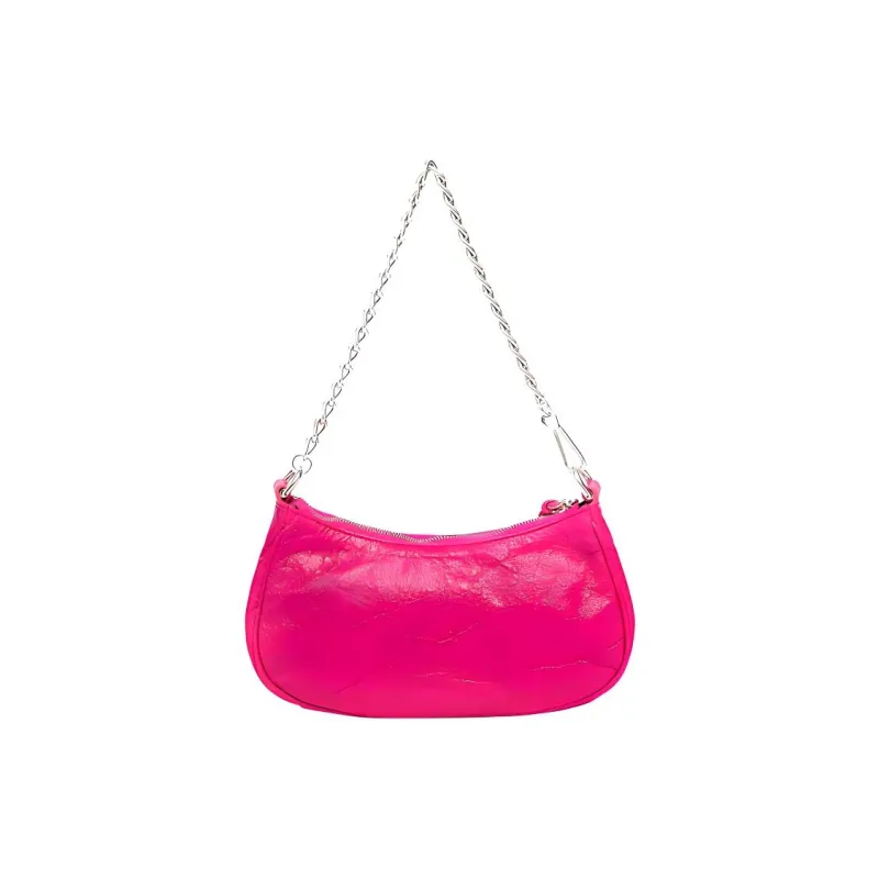 Balenciaga Le Cagole Sheepskin Half Moon Bag Dumpling Bag Moon-Shaped Bag Handbag Mini Women's Bright Pink-1