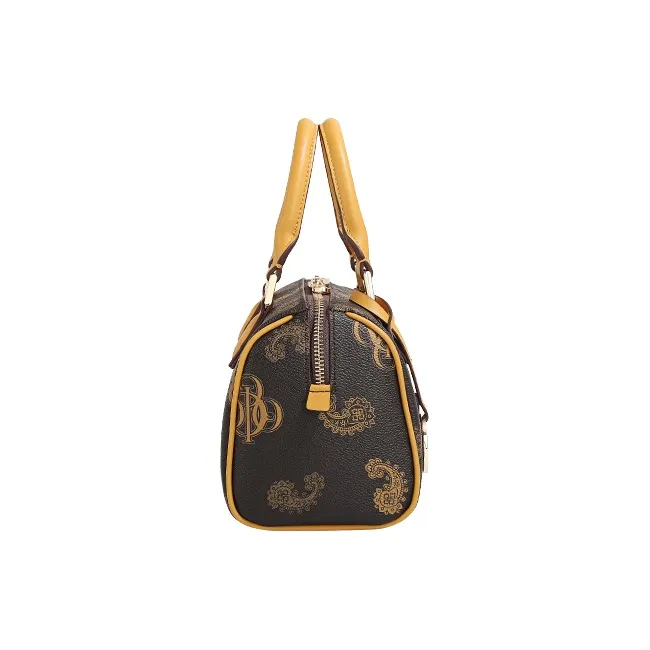 COOGI Synthetic Leather Handbag Shoulder Bag Crossbody Bag Small Size Women's Coffee/Ecru-3