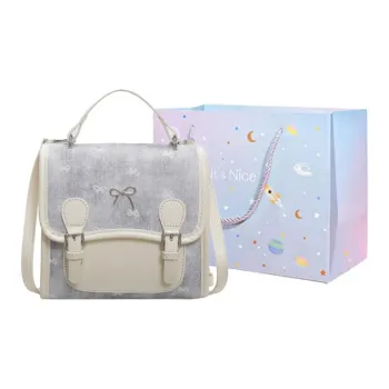 GOX PU Backpack Regular Women's White/Large Polka Dots/Small Heart/Small Butterfly