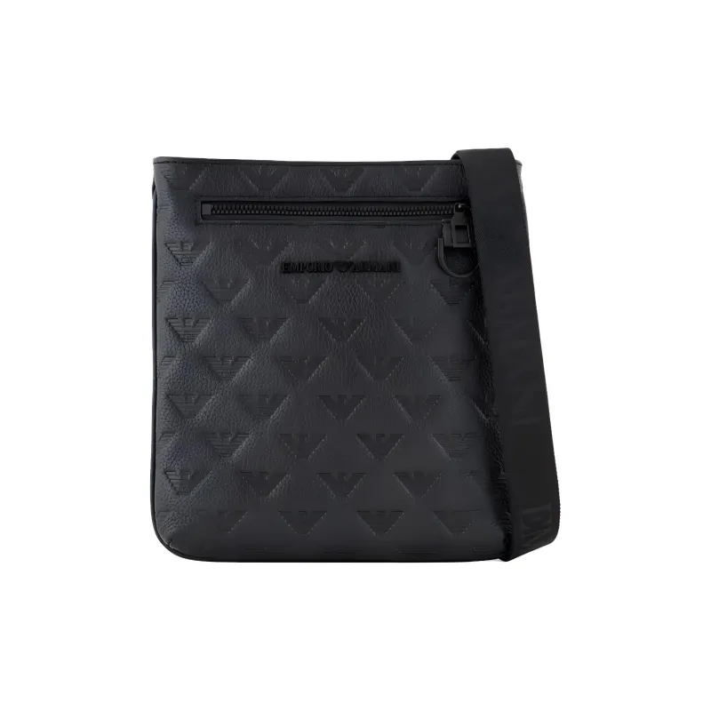 EMPORIO ARMANI Cow Leather Shoulder Bag Unisex Black-0