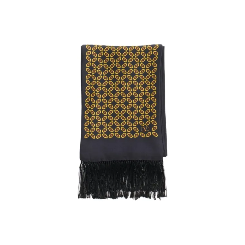 Valentino Chamber Fringed Edge Scarf-1