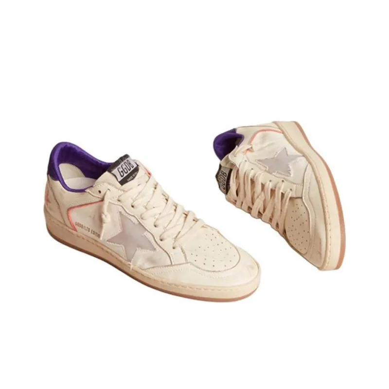 Golden Goose Ball Star Low Top Skateboard Shoes Women's Beige Yellow-2