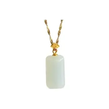Gifts Hetian Jade Necklaces Pale Greenish White Jade Unisex