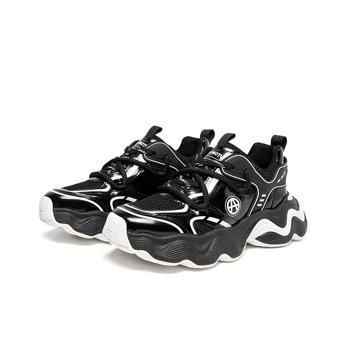 Acupuncture Low Top Chunky Sneakers Men's Black-2