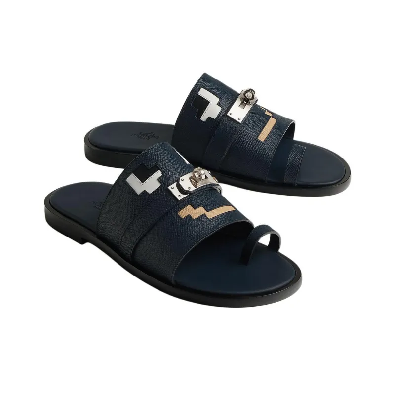 HERMES Slip Resistant Flip Flops Men's Marine Blue-3
