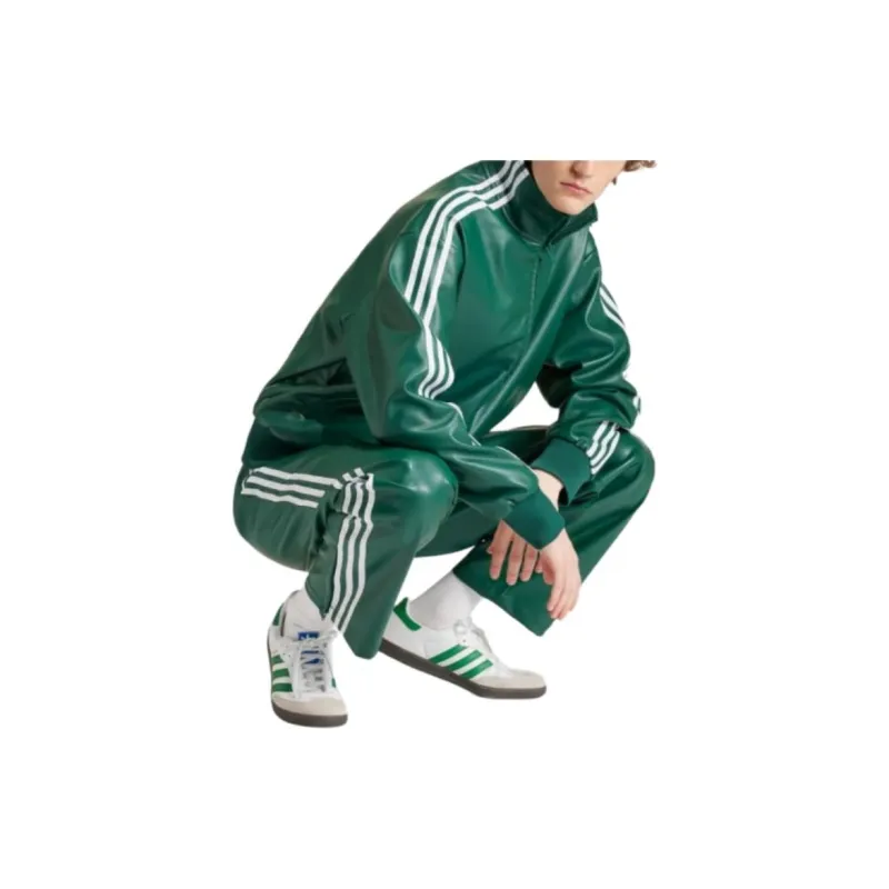 Adidas Firebird Adicolor Three Stripes Synthetic Fabric Loose Jacket Collegiate Green-4