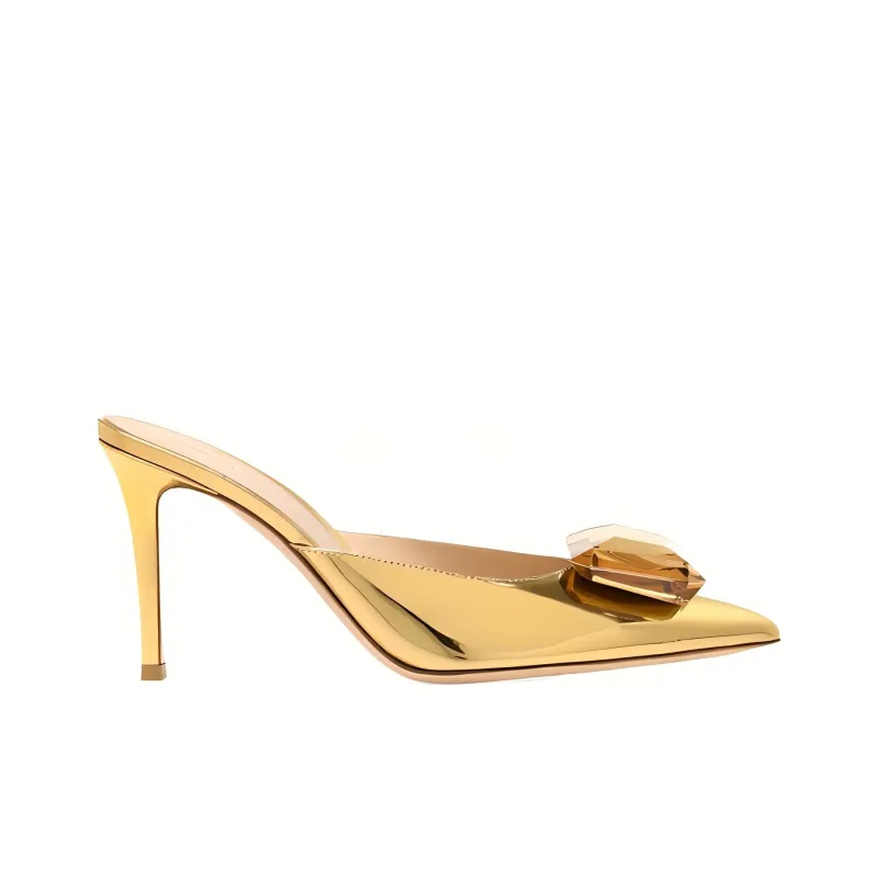 GIANVITO ROSSI Jaipur 85mm Metallic Mules-1