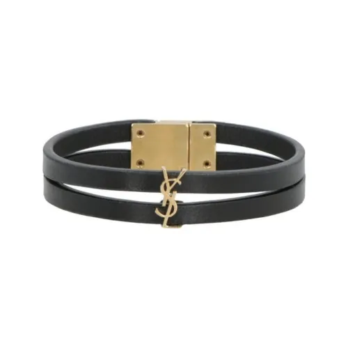 SAINT LAURENT Leather Bangles Women's Black