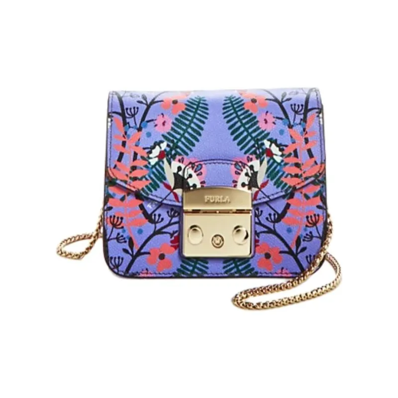 Furla Metropolis Collection Leather Piglet Bag, Shoulder Bag, Crossbody Bag Mini Women's Purple-1
