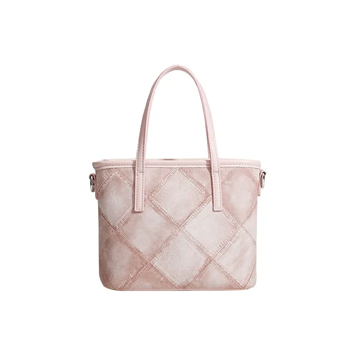 Jade En Plus Textured PU Shoulder Bag Regular Women's Pink/Denim Blue-3