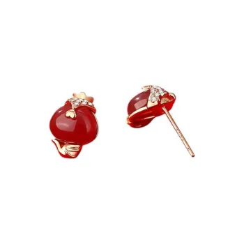 Nine Music Agate Stud Earrings Women's