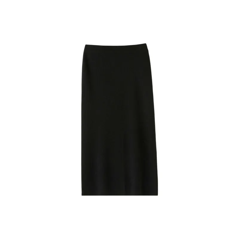SNOWFORTE Knit Long Skirts Women's Obsidian Black-2