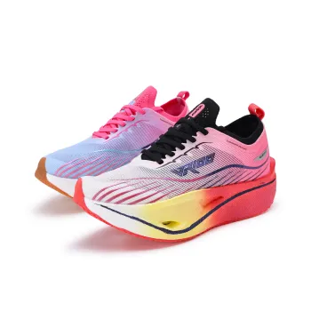 VR100 Anti Slip And Wear Resistant Breathable Low Top Running Shoes Unisex Mismatched Color   Red And Blue Knight