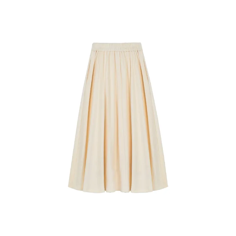 B.Duck Casual Long Skirts Women's Beige Yellow-1