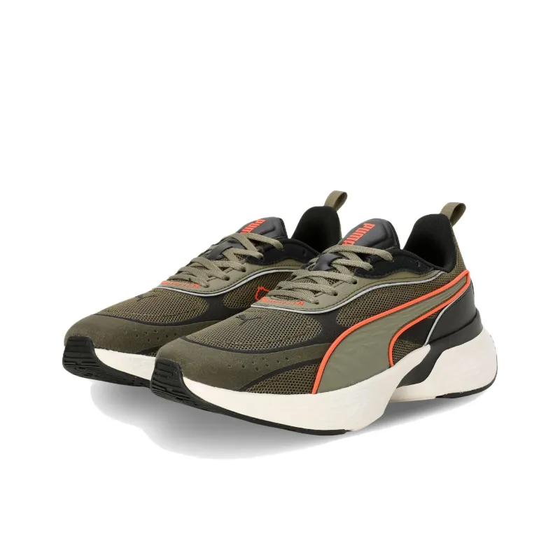 PUMA Softride Sway Slip-Resistant Breathable Low-Top Running Shoes Unisex Green-2