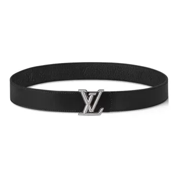 LOUIS VUITTON Leather Leather Belts Unisex Black Width  3CM