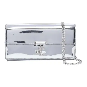 Jimmy Choo Avenue Leather Wallet Women's Silver