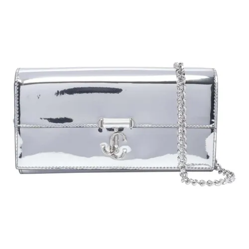 Jimmy Choo Avenue Leather Wallet Women's Silver