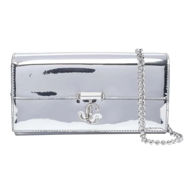 Jimmy Choo Avenue Leather Wallet Women's Silver-0