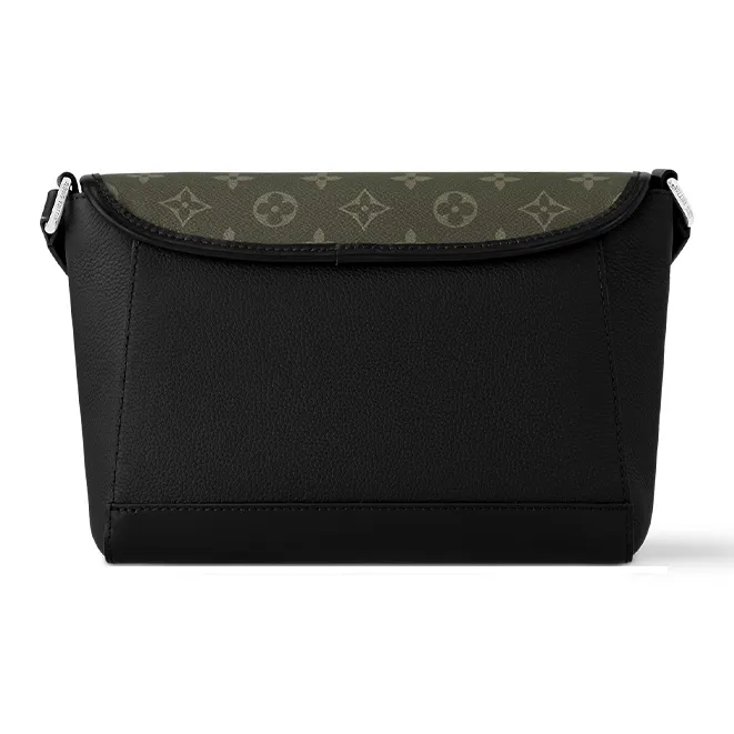 LOUIS VUITTON Pulse Cow Leather With Coated Canvas Messenger Bag, Shoulder Bag, Crossbody Bag Men's Khaki & Black-2