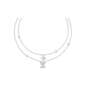LOUIS VUITTON Faux Crystal, Metal Necklaces Women's Silver