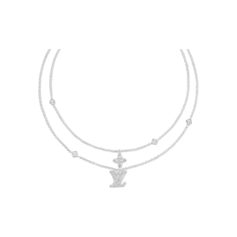 LOUIS VUITTON Faux Crystal, Metal Necklaces Women's Silver-0