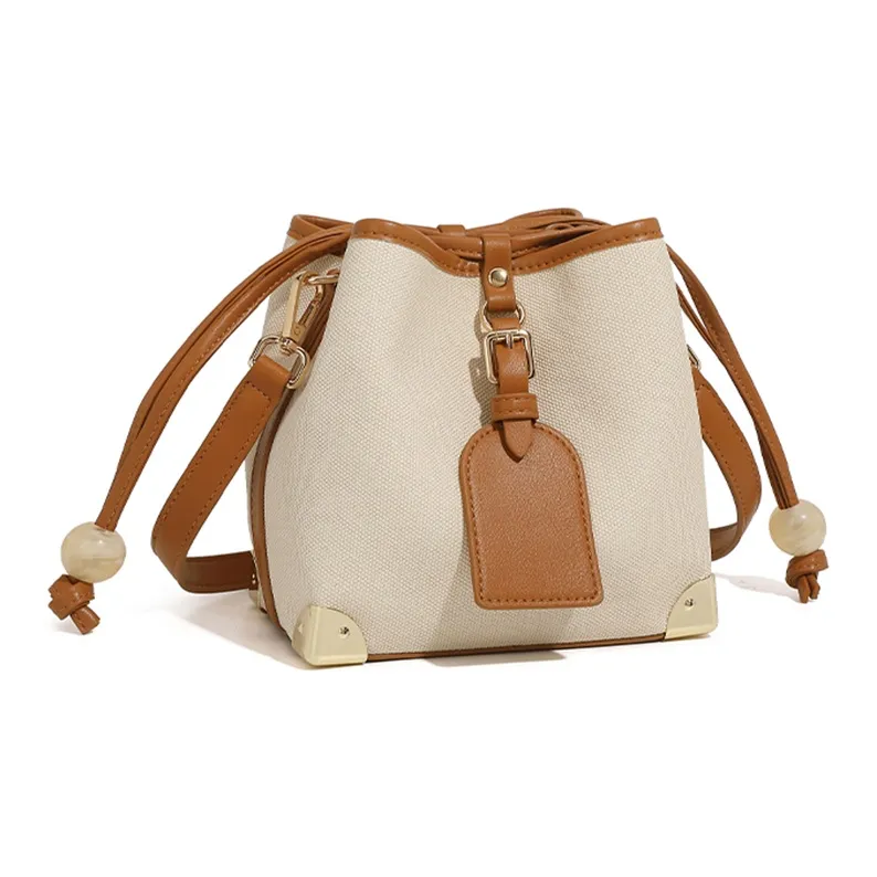 Pivsnu Canvas Canvas Bag Shoulder Bags Women's Brown/Black-1
