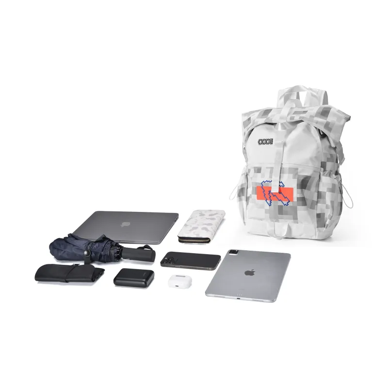 COEXISTENCE Polyester Backpack Basketball Bag Unisex White-4