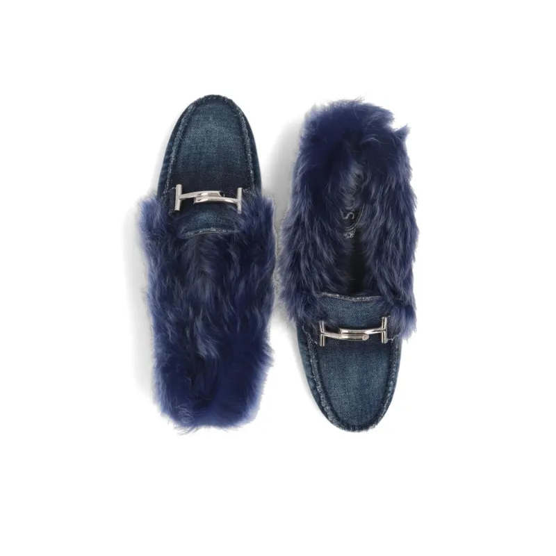 TOD'S Beanie Shoes Women's Blue-3