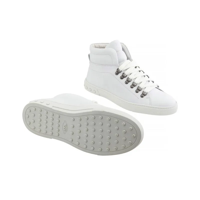 TOD'S Gomma High-Top Skateboard Shoes Men's White-3