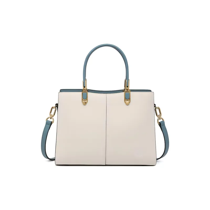 ZOOLER Cow Leather Shoulder Bag, Crossbody Bag, Handbag Tubas Women's Elegant White/Cream White/Imperial Red/Royal Blue-2