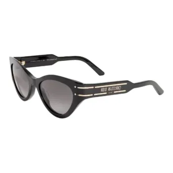 DIOR Plate Frame Metal Cat Eye Sunglasses Women's Black