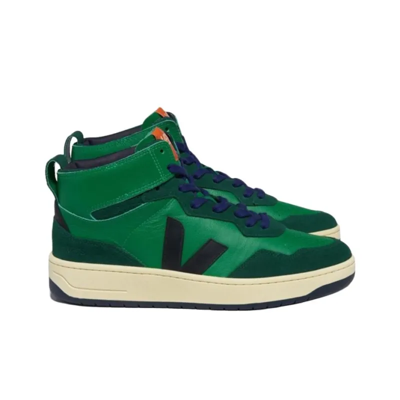VEJA V-95 High-Top Skateboard Shoes Unisex Green-2