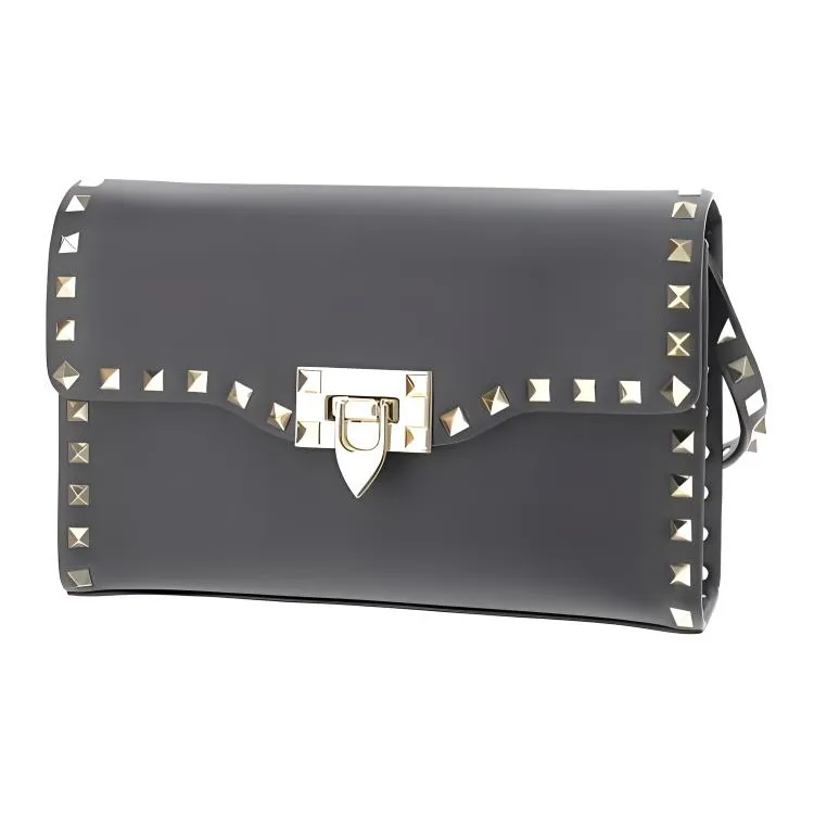 Valentino Cow Leather Handbag, Shoulder Bag Women's Black-1