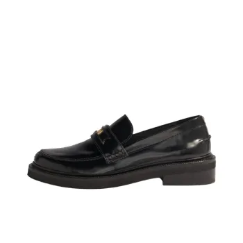 Maje Clover-detail Leather Loafers Women's