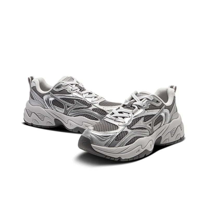 Mizuno TRAINER 2K Slip Resistant Breathable Low Top Running Shoes Unisex Silver Gray-2