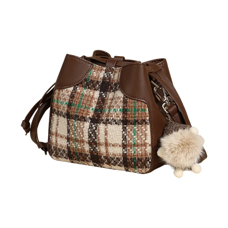 COMELY Fabric With Synthetic Leather Shoulder Bag Regular Women's Coffee-3