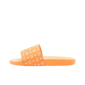 MCM Monogram Rubber Sole Slide Slippers Men's Orange