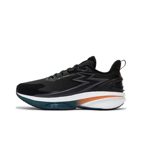 361° Cushioning Anti Slip And Wear Resistant Low Top Sprint Running Shoes Men's Black Blue