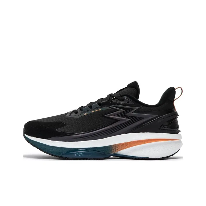 361° Cushioning Anti-Slip And Wear-Resistant Low-Top Sprint Running Shoes Men's Black Blue-0